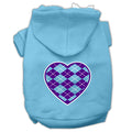 Pet Hoodie "Purple Argyle Heart"