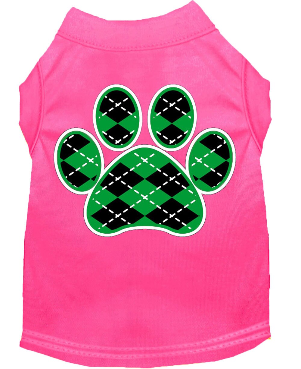 Haustier-Shirt „Argyle Paw Smaragdgrün“