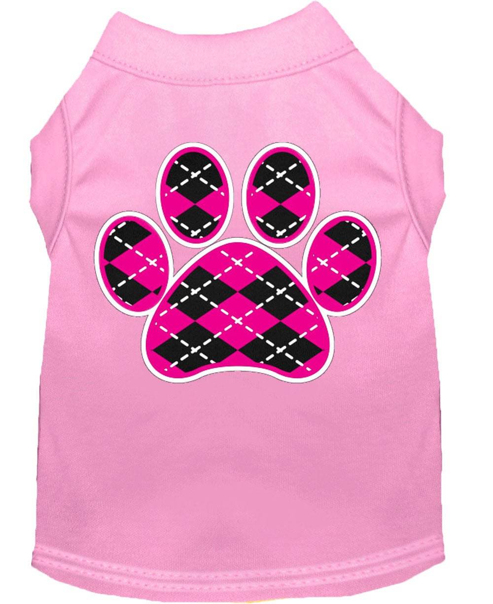 Haustier-Shirt „Argyle Paw Pink“