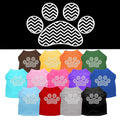 Pet Dog & Cat Shirt Screen Printed, "Chevron Paw"