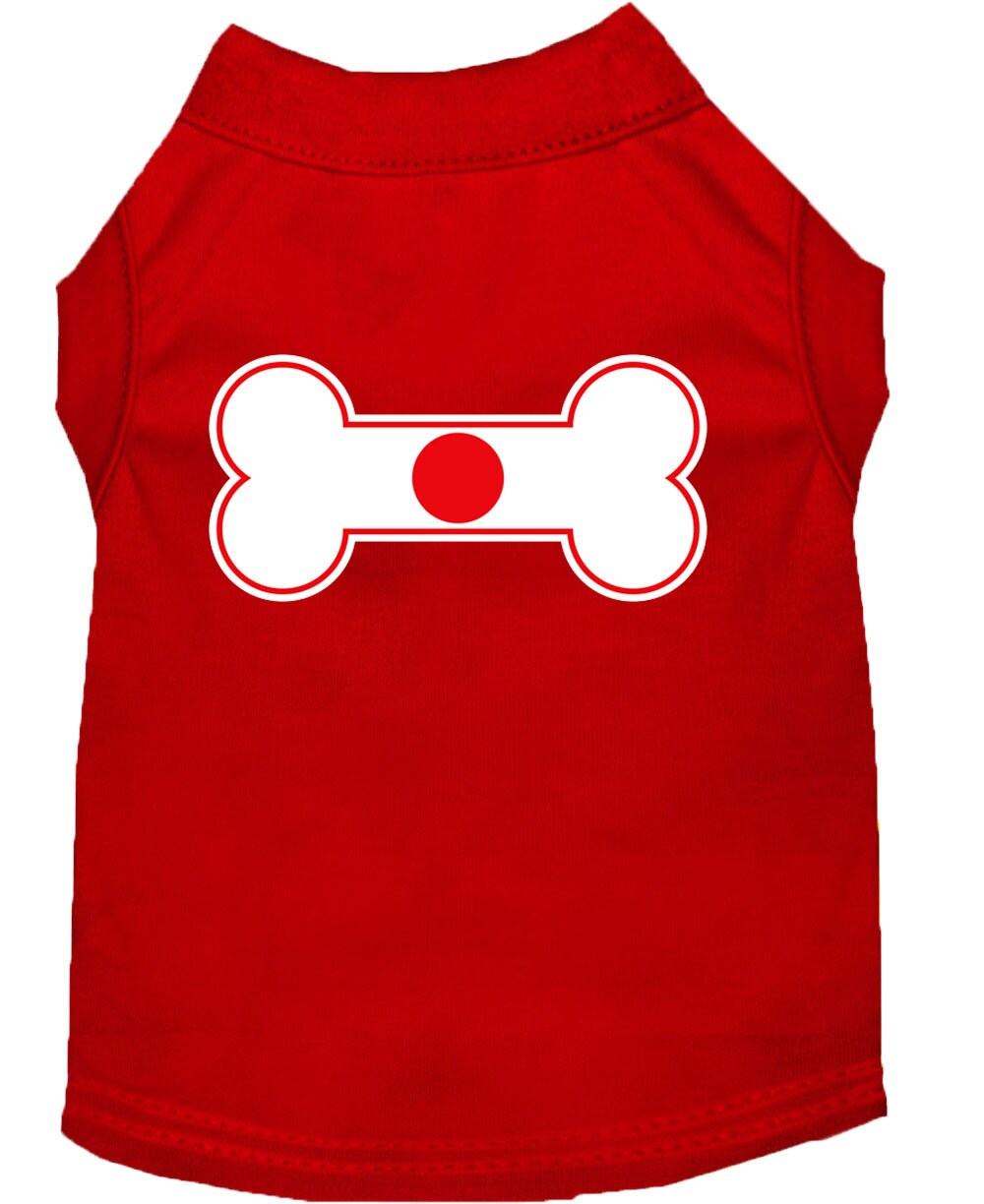 Haustier-Shirt „Knochenförmige Japanflagge“