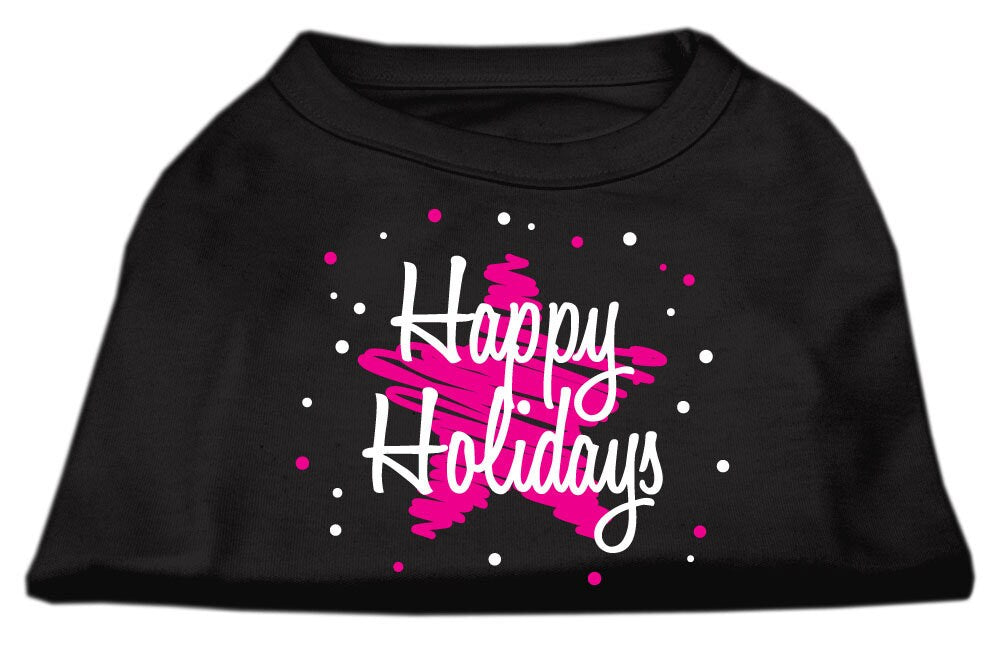 Christmas Pet Shirt, "Scribble Happy Holidays"