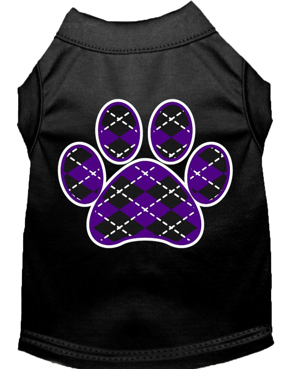 Pet Shirt "Argyle Paw Purple"