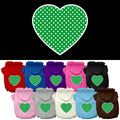 Pet Hoodie "Green Swiss Dots Heart"