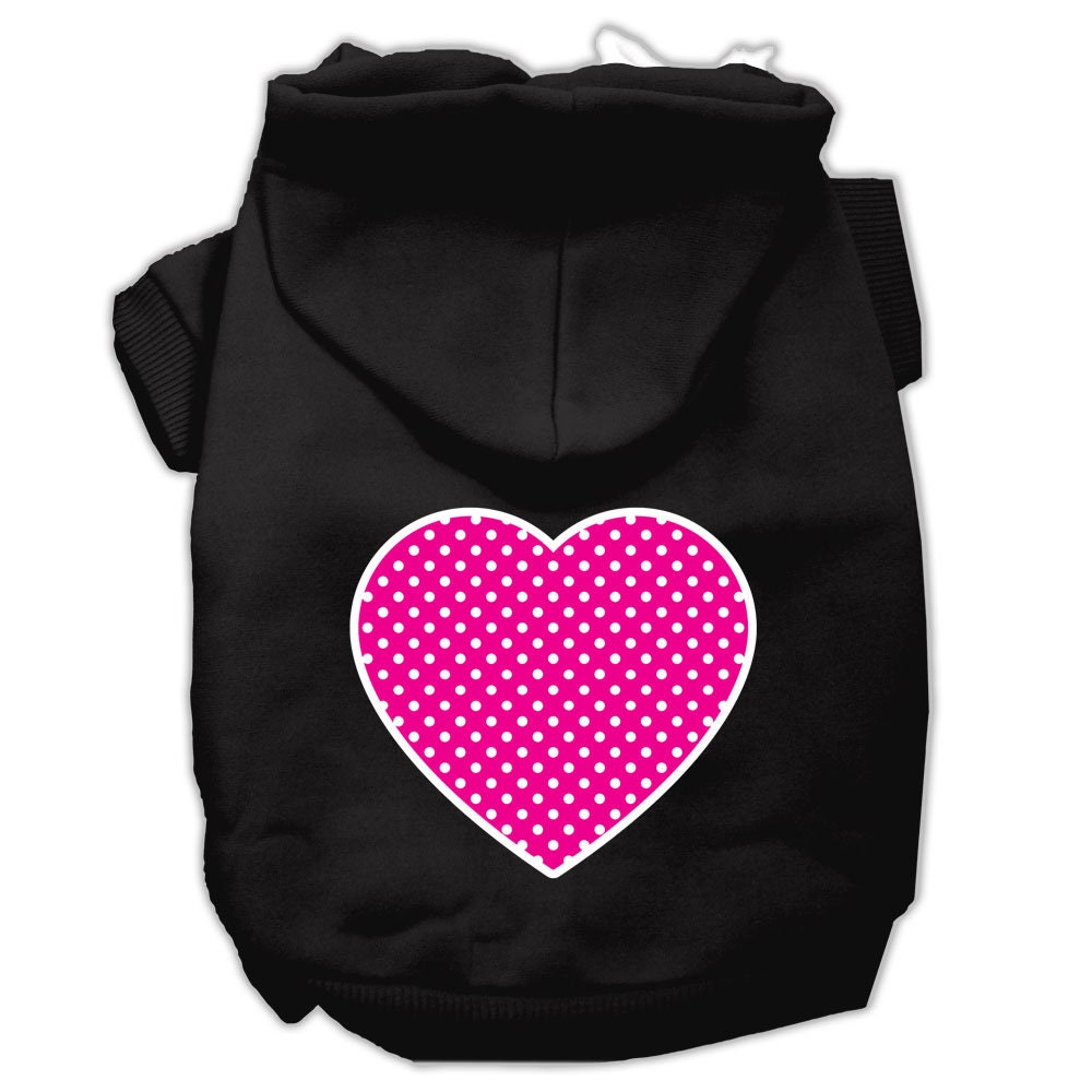 Pet Hoodie "Pink Swiss Dots Heart"