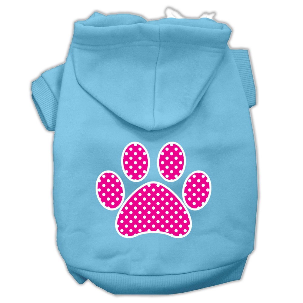 Pet Hoodie "Pink Swiss Dots Paw"