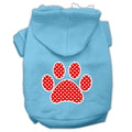 Pet Hoodie "Red Swiss Dots Paw"