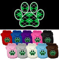 Pet Hoodie "Green Argyle Paw"