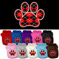 Pet Hoodie "Red Argyle Paw"