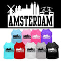 Pet Dog & Cat Shirt Screen Printed, "Amsterdam Skyline"