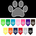 Pet and Dog Bandana Screen Printed, "Chevron Paw"