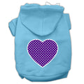 Pet Hoodie "Purple Swiss Dots Heart"