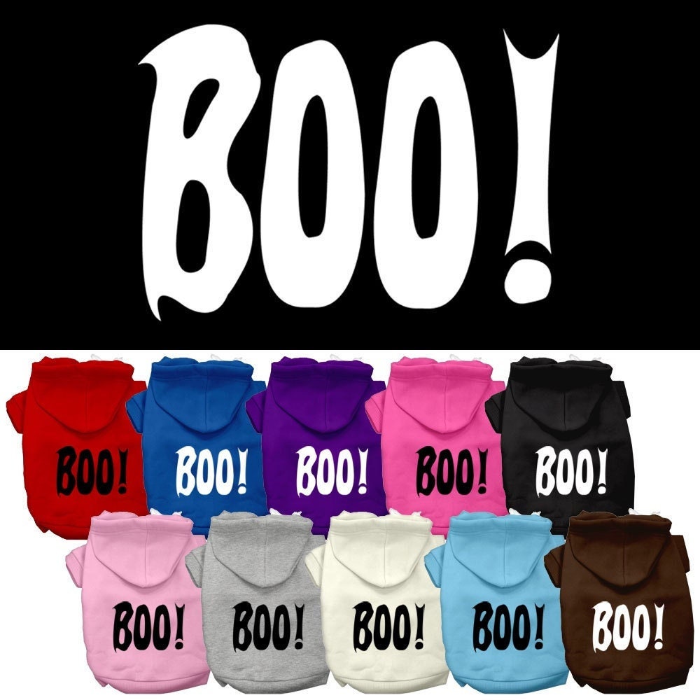 Halloween Pet Hoodie Screen Printed, "Boo"