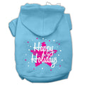Christmas Pet Hoodie Screen Printed, "Scribble Happy Holidays"
