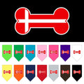 Pet and Dog Bandana Screen Printed, "Bone Shaped Denmark Flag"