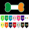 Pet and Dog Bandana Screen Printed, "Bone Shaped Flag Ireland"