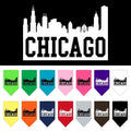 Pet and Dog Bandana Screen Printed, "Chicago Skyline"