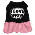 Christmas Pet Dress Screen Printed, "I Love Snow"