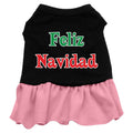 Christmas Pet Dress Screen Printed, "Feliz Navidad"