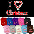 Christmas Pet Hoodie Screen Printed, "I Heart Christmas"