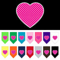Pet and Dog Bandana Screen Printed, "Pink Swiss Dot Heart"